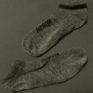 Hollow Alpaca Ankle Socks Comfy Gray Unisex Size Medium